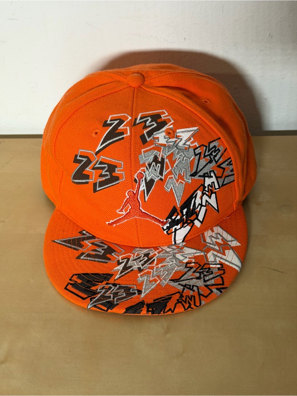 Vintage Nike Air Jordan 23 Fitted Hat Y2K All Over Embroidery Jumpman Cap Size 8